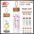 Branded logo printing professional custom glass water bottle